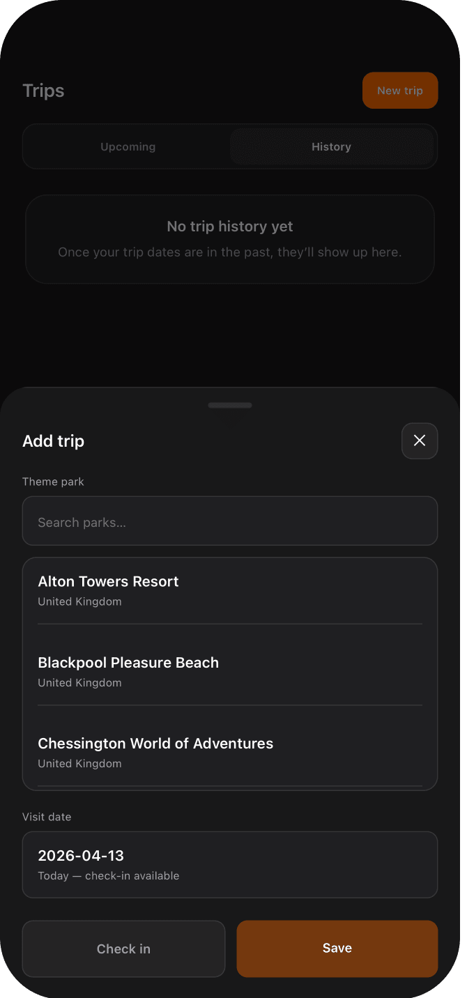 Plan and organise every park visit